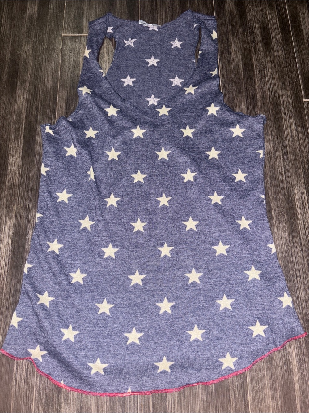 Blue Star Print Racerback Tank Top - Women's Sleeveless Tee